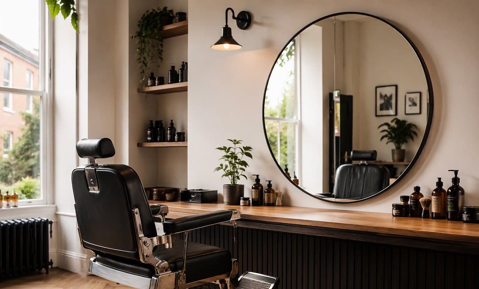 Inside a barbershop with chairs and mirrors, the kind of business Tappivo serves